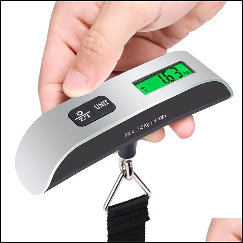 hanging weight scale lcd display electronic 50kg /110lb weight luggage fish bag scales