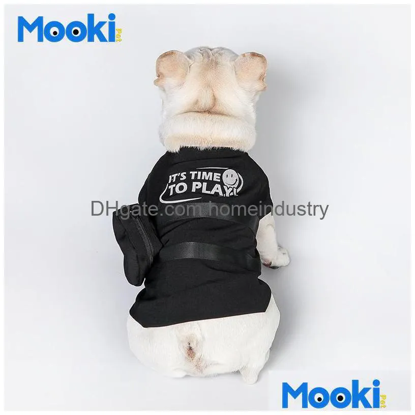 designer pet dog apparel lady reflective black vest teddy cat cute clothes two legs wear for middle small dogs xssmlxlxxl