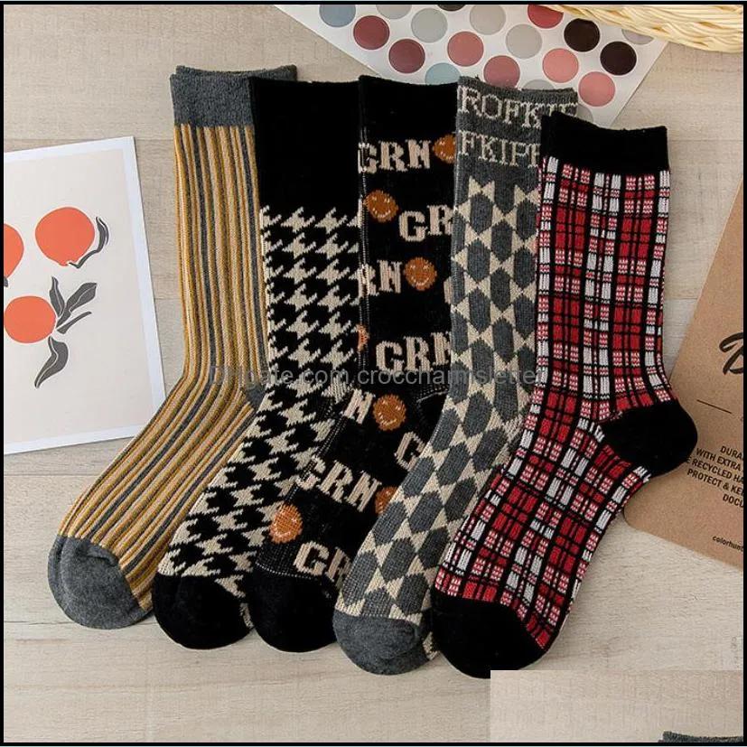 woman socks interesting geometric pattern striped european and american street fashion trendy sports cycling gaiters size 3640