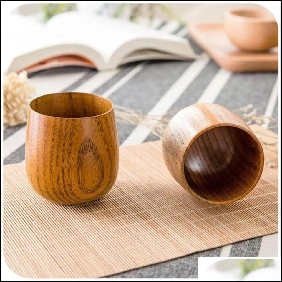 wooden tea cup 5oz natural wood wine glasses 150ml wooden coffe mugs beer juice milk cups