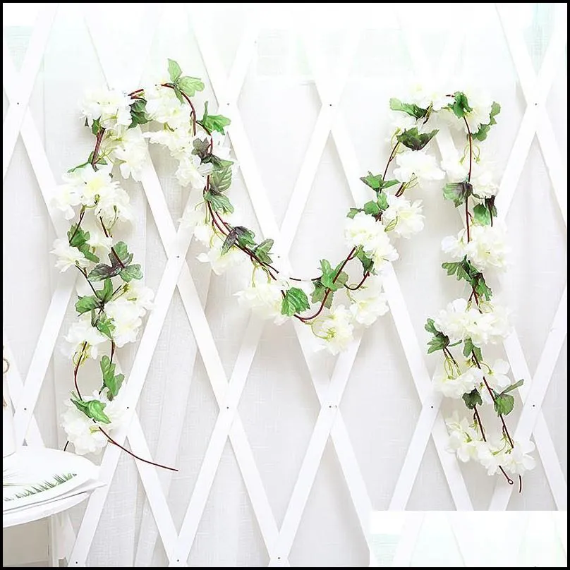 2.2m artificial flower vine cloth rose ivy flower artificial vines hanging garland decorations wedding party garden decor