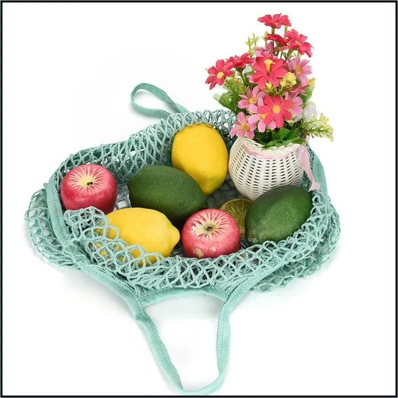 mesh net bag string shopping storage bags baskets tote woven bag reusable fruit vegetables storage handbag mesh bags