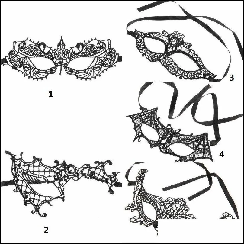 black y lace masquerade mask for carnival halloween masquerade half face ball party masks festive party supplies