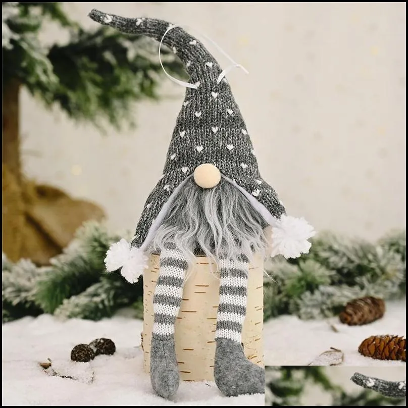 ed light christmas tree wool gnome doll pendants ornaments knitting crafts kids gift xmas party decorations gyq