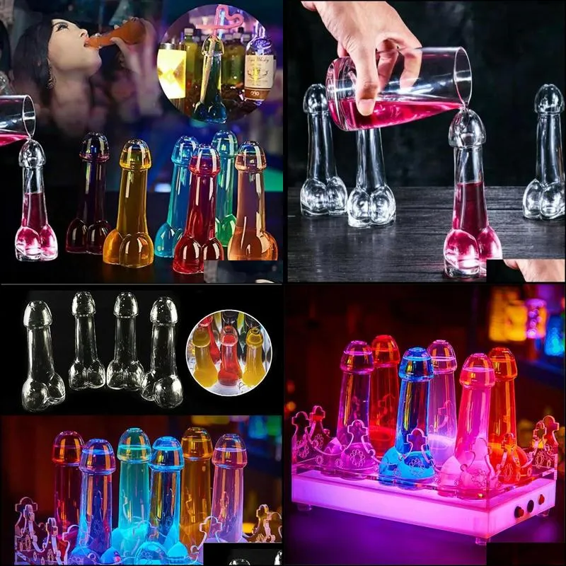 transparent penis creative wine glass beer juice high boron martini cocktail glass perfect gift bar decoration universal cup