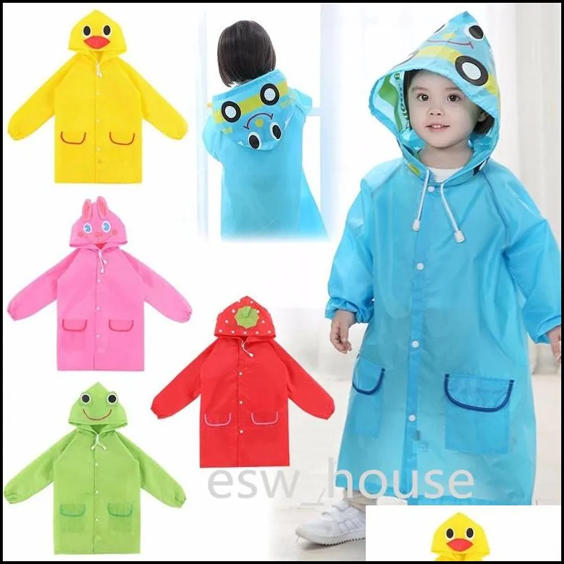 waterproof children raincoats cartoon design baby summer rainwear ponchon 90130cm length