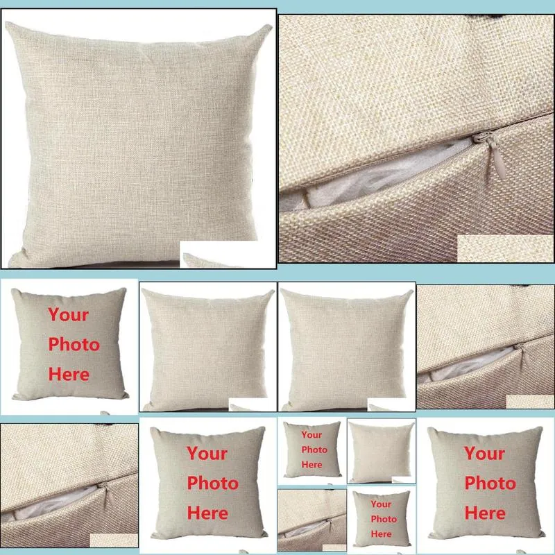 personalised cushion cover cotton linen custom printed pillow case home decoration for car sofa waist pillowcase diy