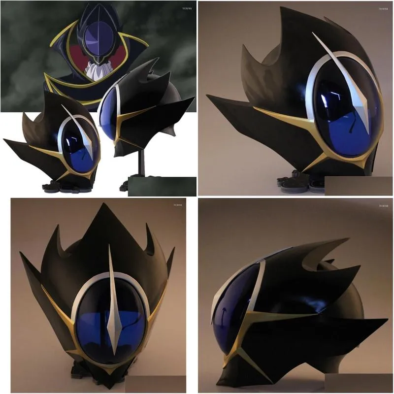 party masks code geass lelouch of the rebellion zero cosplay gfrp acrylic mask helmet halloween masquerade carnival props