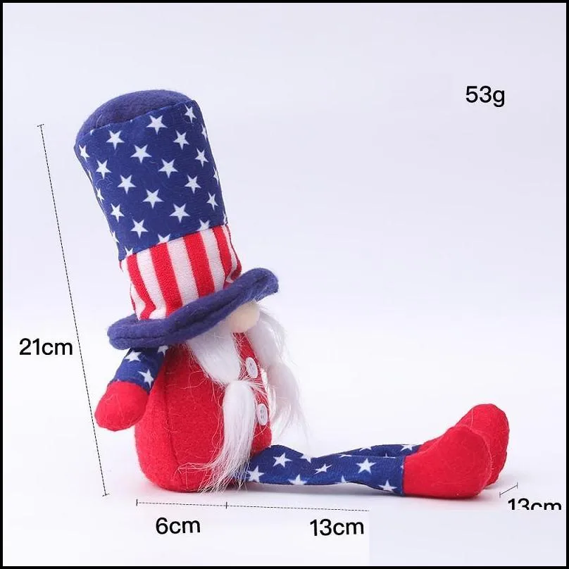 american independence day gnome red blue handmade patriotic dwarf doll kids 4th of july gift home decoration