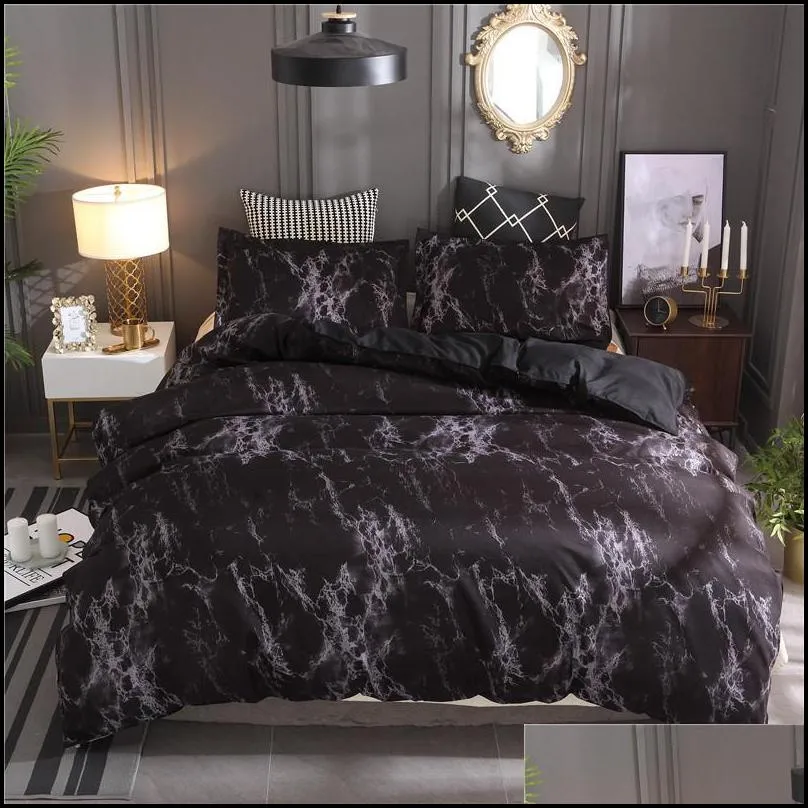marble pattern bedding sets polyester bedding cover set 2/3pcs twin double queen quilt cover bed linen no sheet no filling