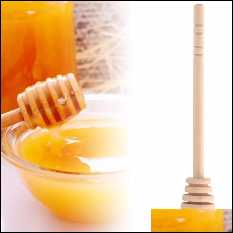 wooden stirrers honey dipper wood spoon stick for honey jar stick collect and dispense honey tools