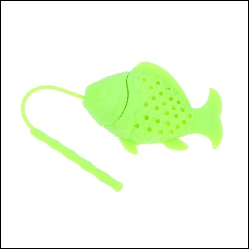 fish silicone tea strainer loose leaf tea spice herbal infuser filter for teapot diffuser drinking accessories