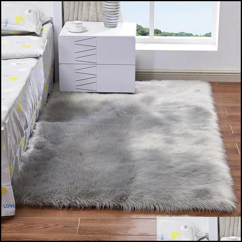 imitation wool floor mat plush soft sheepskin bedroom shaggy carpet rug bedside sofa cushion faux fur carpets