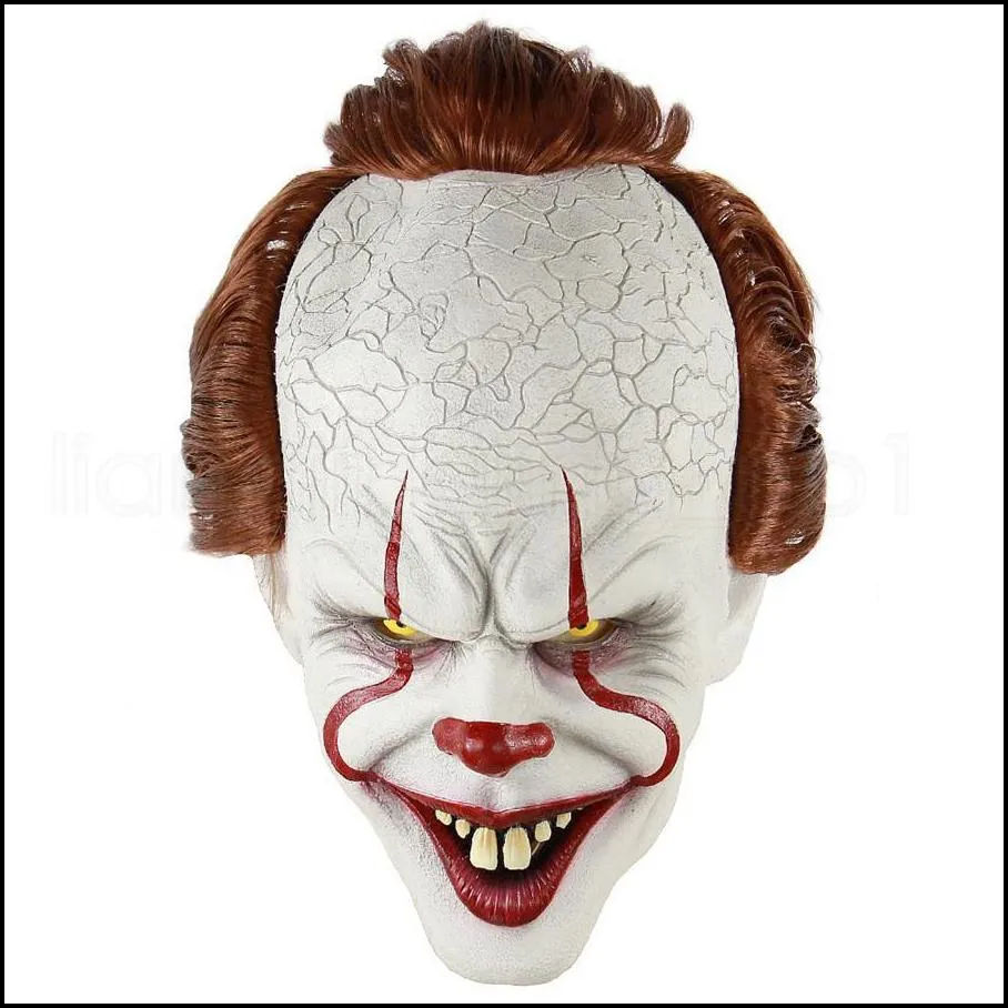 silicone movie stephen kings it 2 joker pennywise mask full face horror clown latex mask halloween party horrible cosplay prop mask