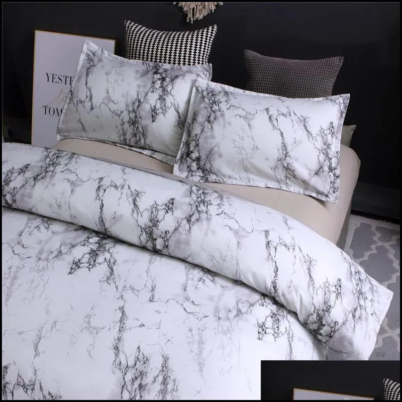 marble pattern bedding sets polyester bedding cover set 2/3pcs twin double queen quilt cover bed linen no sheet no filling