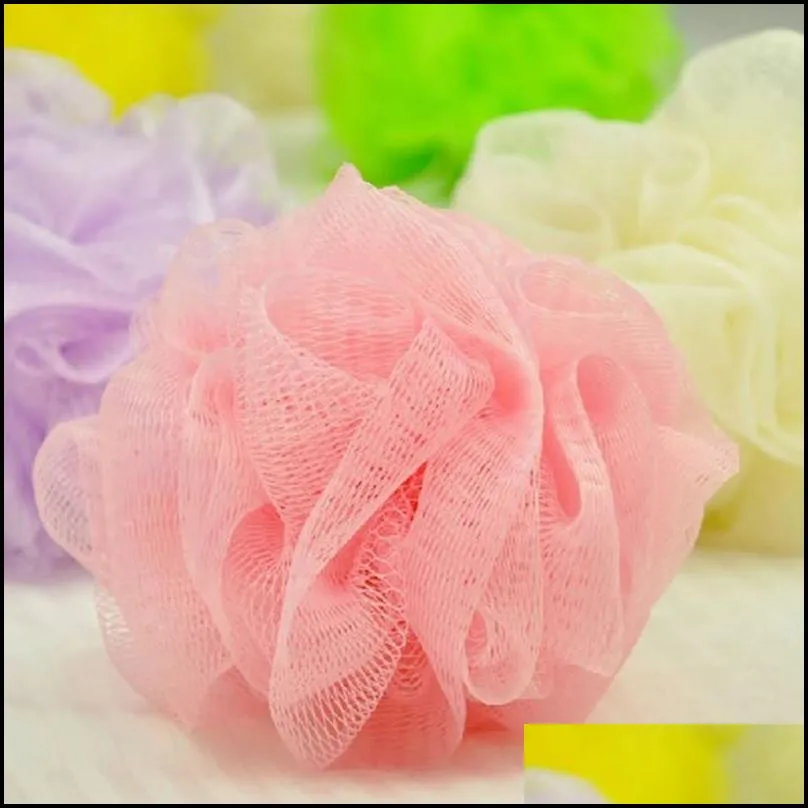 20g bath shower sponge pouf loofahs nylon mesh brush shower ball spa massage shower scrubber balls