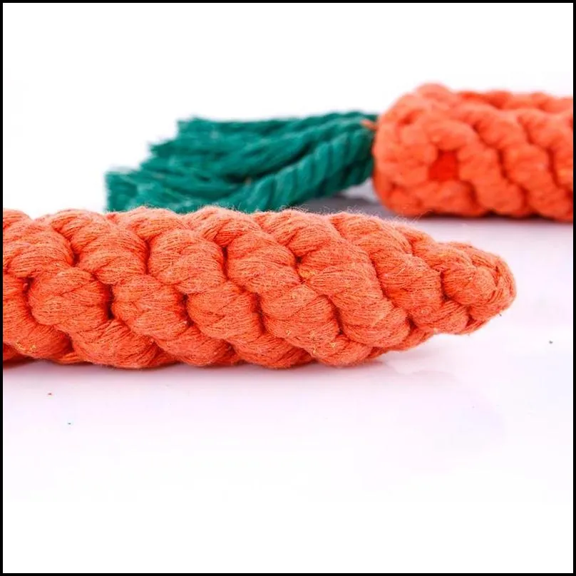 carrot knot chew toys cat dog cotton carrot rope pet molar toys cat dog double knot rope chew toys