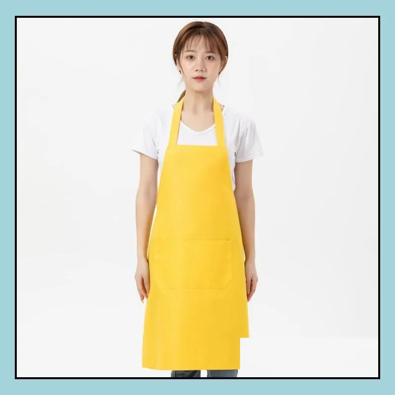 multicolor apron solid color big pocket family cook cooking home baking cleaning tools bib art