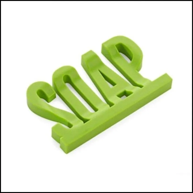 letter shape soap dish holder hollow design non residue with water soap shelf sponge debris storage