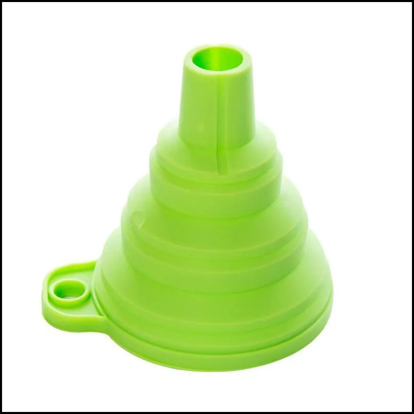 silicone collapsible funnel transferring liquid subpackage foldable practical hopper kitchen gadget hopper cooking tool 3 colors