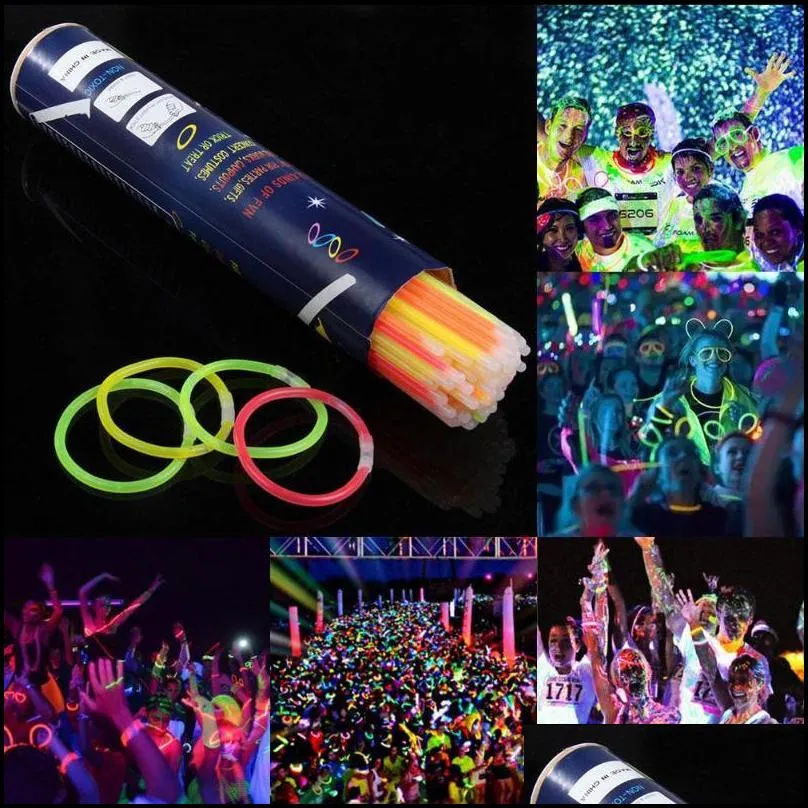 glow sticks bracelets necklaces rave neon multi color flashing light stick fiesta concert dance prom festival home friends party