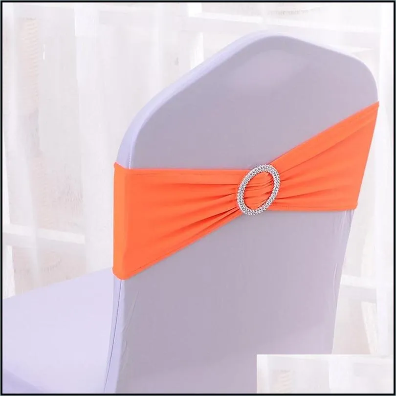 spandex chair sashes bows with buckle universal elastic chair ties for wedding party ceremony reception banquet decoration