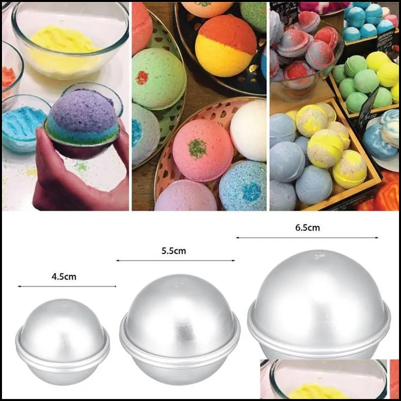 round aluminium alloy bath bomb molds diy cake tart pudding candle tool salt ball homemade crafting gifts semicircle sphere mold