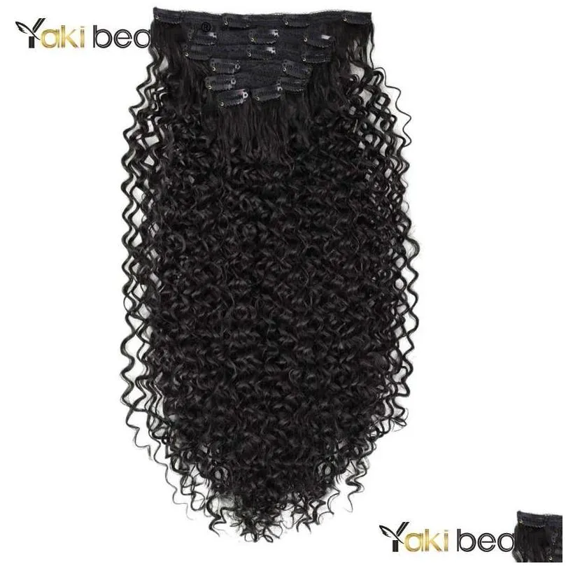 synthetic wigs 26 inch kinky curly clip in hair 140g double weft wave clips on by yaki beauty