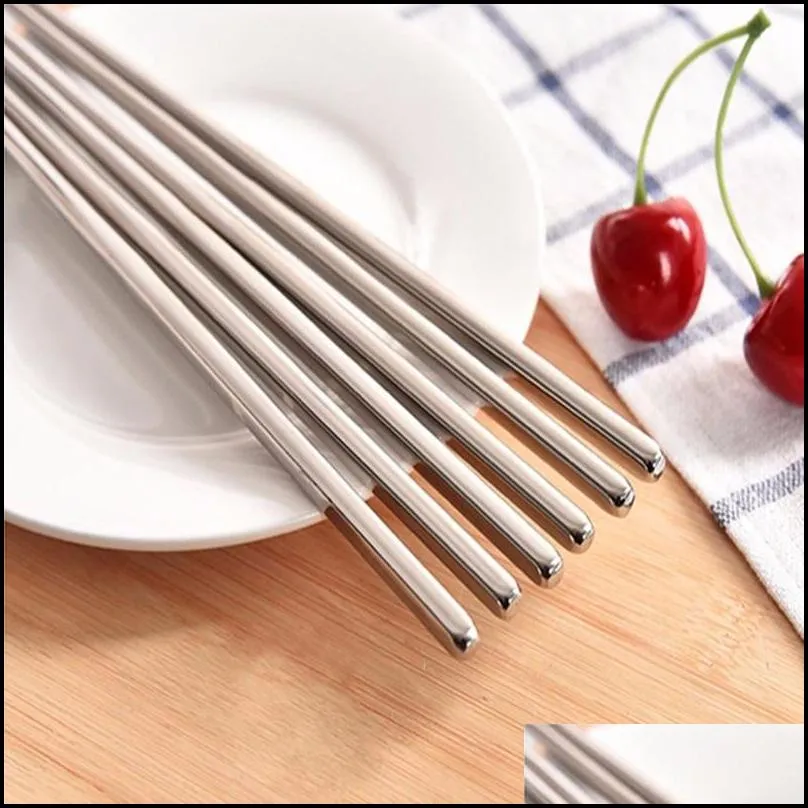 stainless steel chopsticks spiral reusable chop sticks durable food sticks chopstick chinese chopstick silver home restaurant