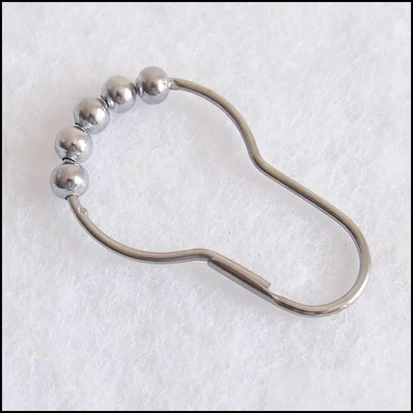 stainless steel curtain hooks durable shower curtains hooks rings home hotel bath toilet supplies