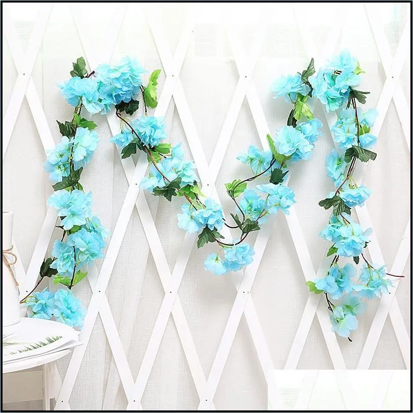 2.2m artificial flower vine cloth rose ivy flower artificial vines hanging garland decorations wedding party garden decor