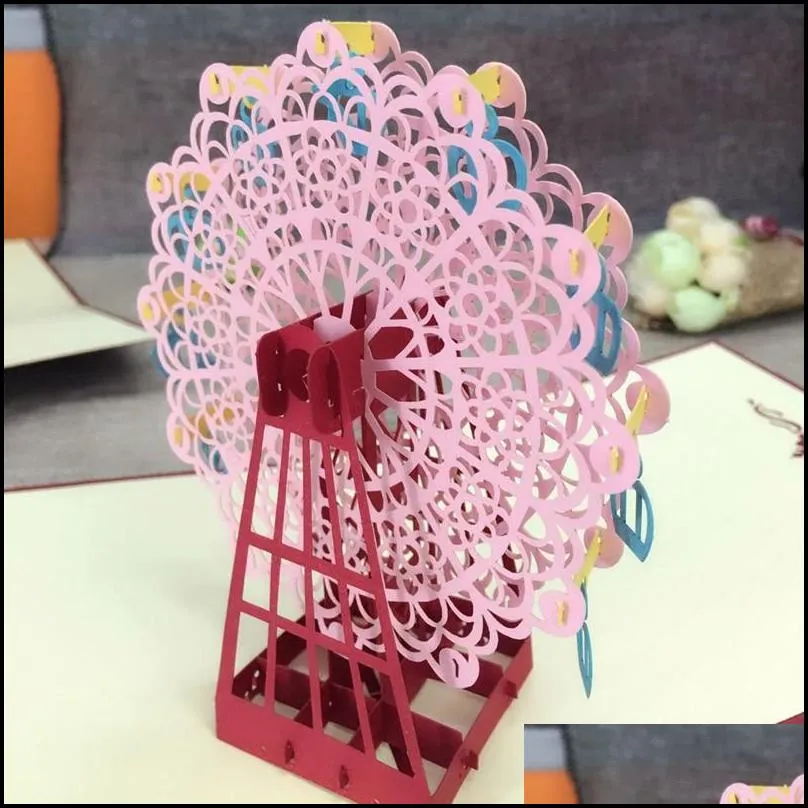 3d  up greeting cards with envelope laser cut post card for birthday christmas valentine day party wedding decoration