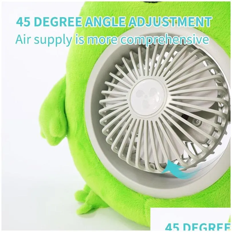 summer personality small fan frog ddoll doll bed electric fans portable table fan
