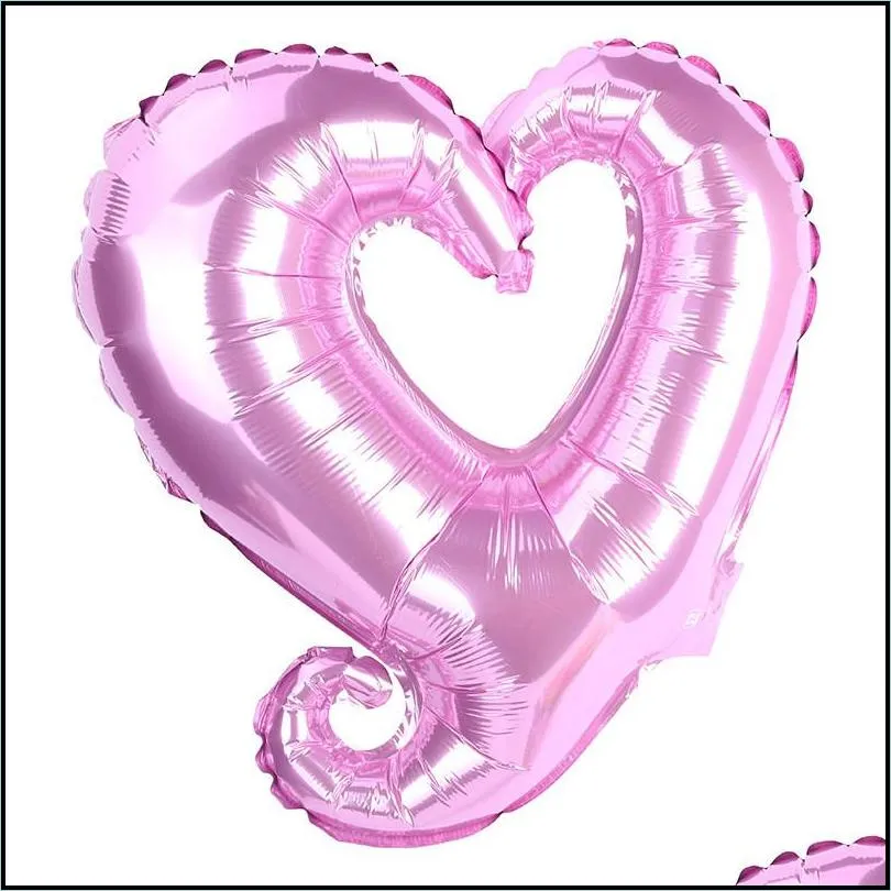 18 inch hook heart shape aluminum foil balloons inflatable wedding valentine days romantic heart mylar decorative balloon