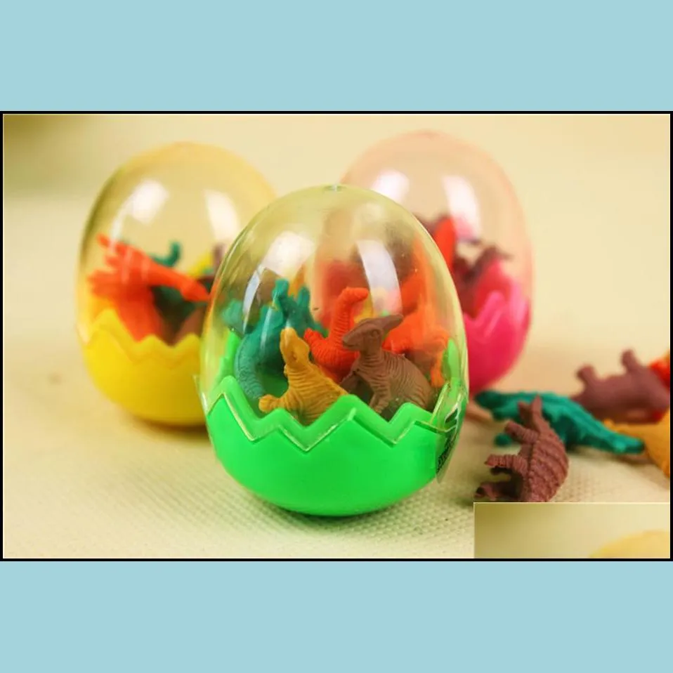 students animal erasers for kid stationary gift novelty dinosaur egg pencil rubber eraser great gift