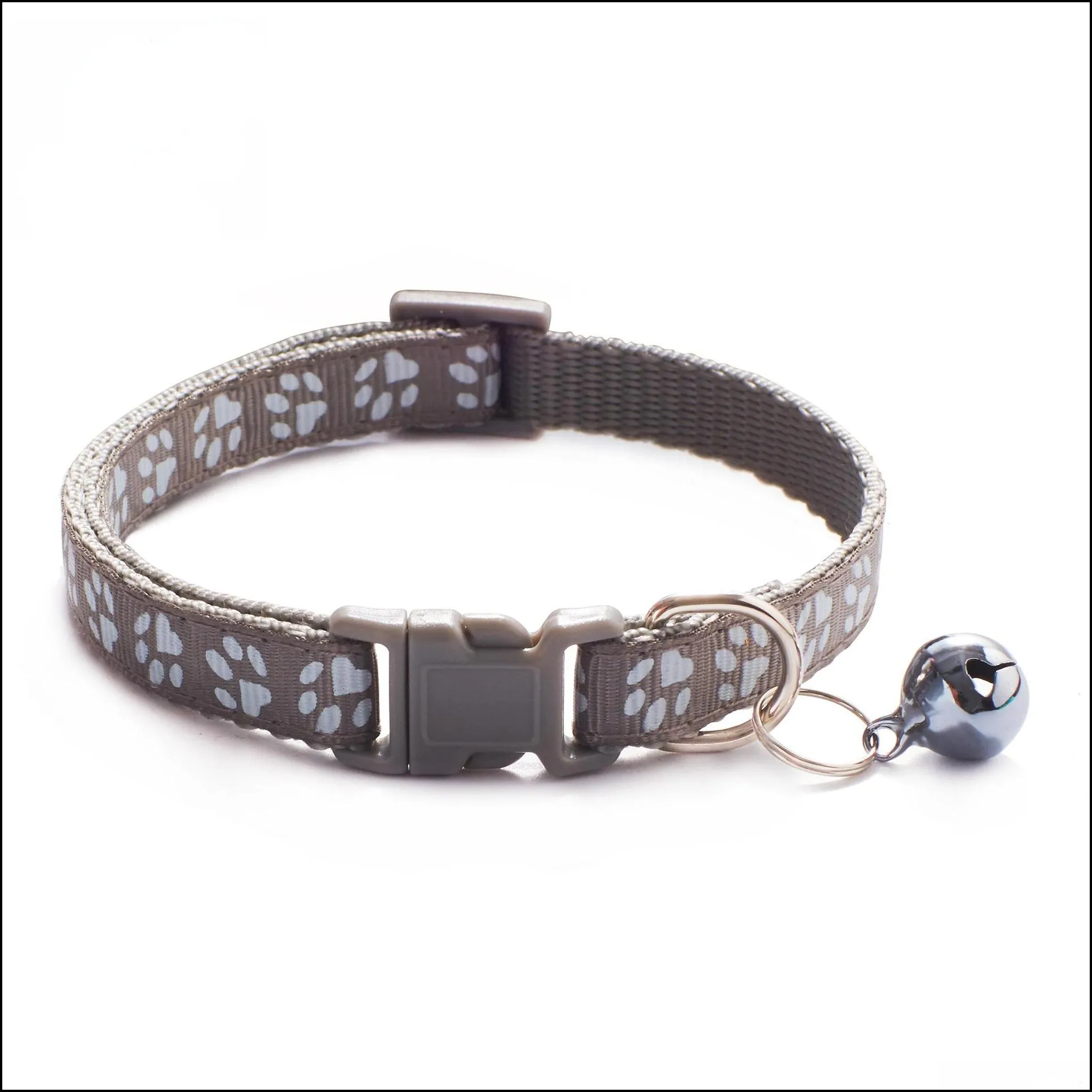 cartoon dog collars with bell adjustable polyester cats head buckle reflective collar small size puppy pet supplies