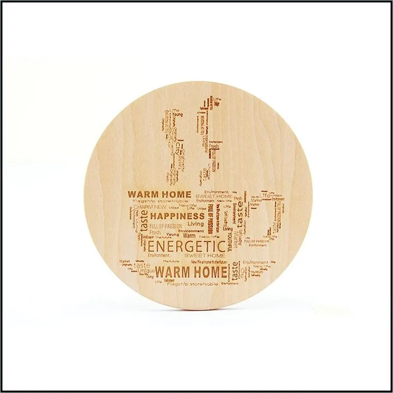 10cm diy laser engraving logo wooden coasters round cafe bar shop home tabletop coaster decoration