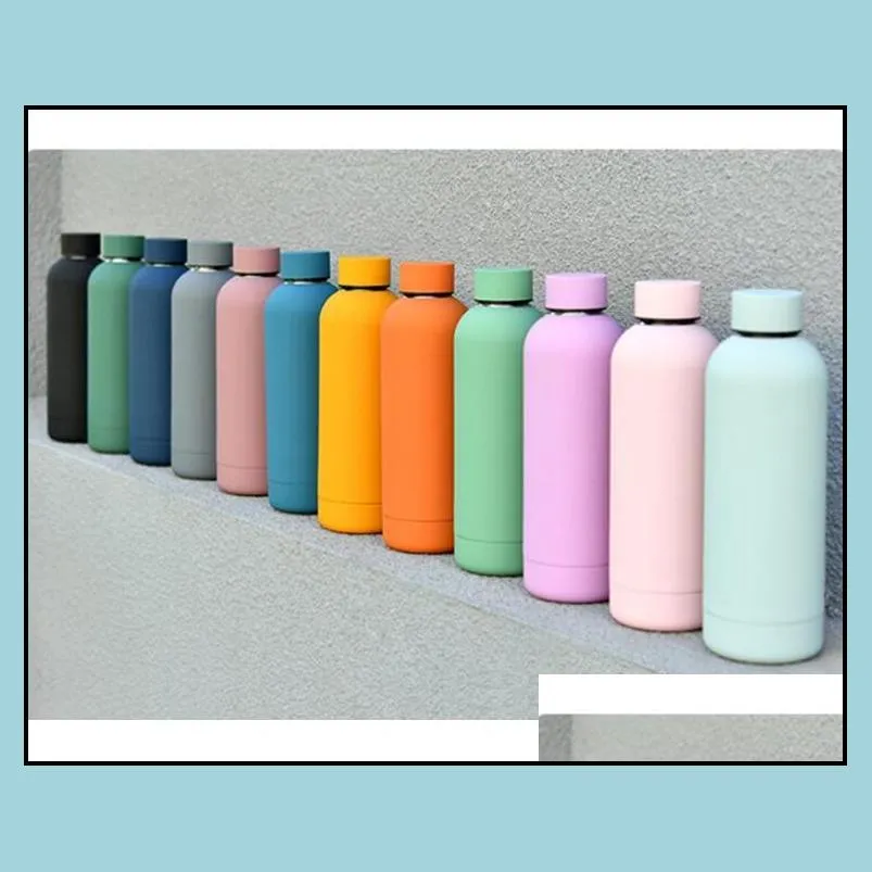 news cup 17oz 500ml flask sports water bottle double walled stainless steel vacuum insulated mugs travel thermos custom matte colors