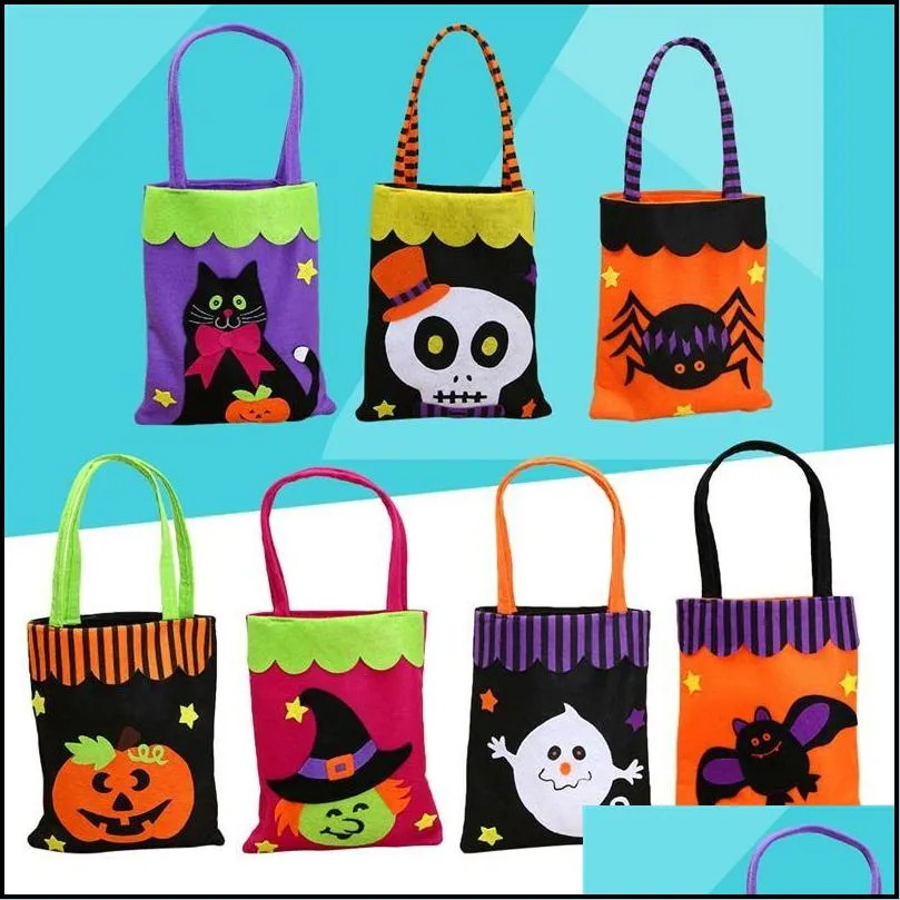 fashion halloween party trick or treat pumpkin bag kids gift loot sweets candy tote party storage bags