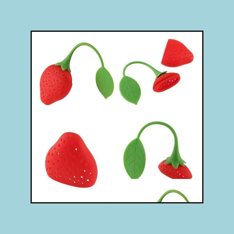 silicone fruit cute tea bag funny loose leaf tea infuser in strawberry and lemon shape filter device herbal spice diffuser