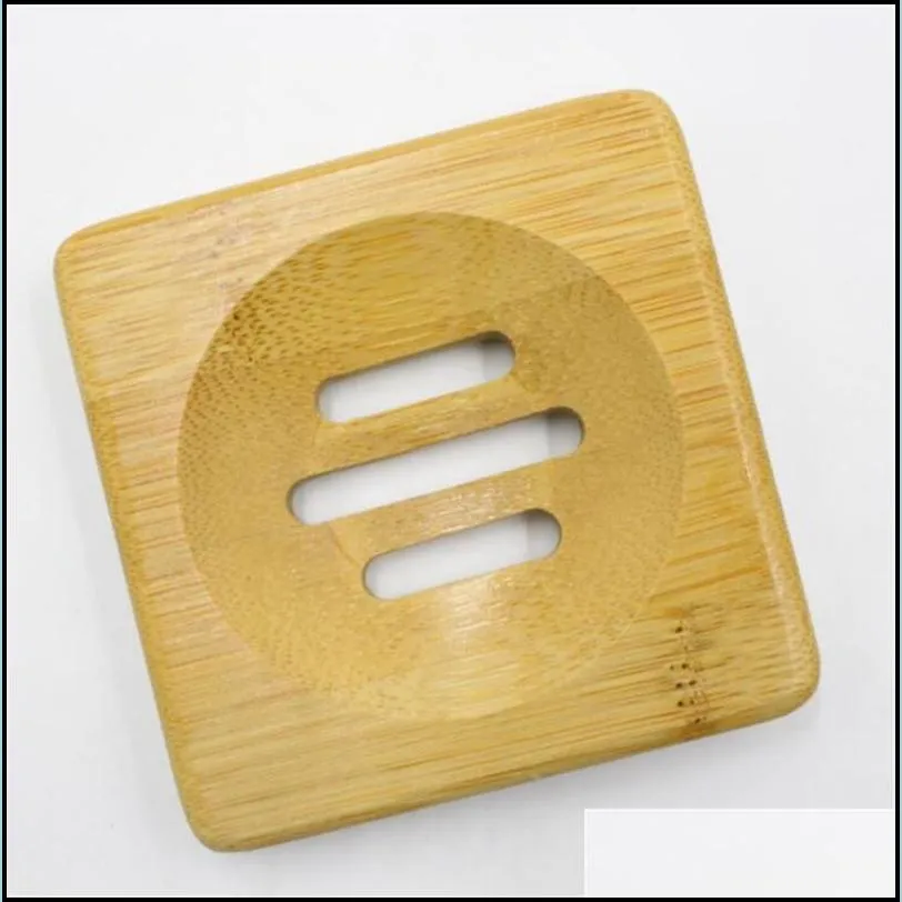 natural bamboo wooden soap dish round square soap holder for bathroom kitchen