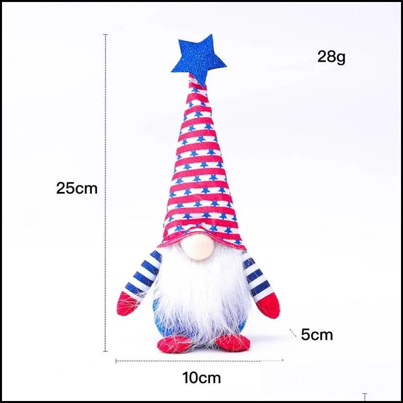 4th of july dwarf doll american independence day patriotic gnome stars and stripes handmade scandinavian doll kids gifts home decor