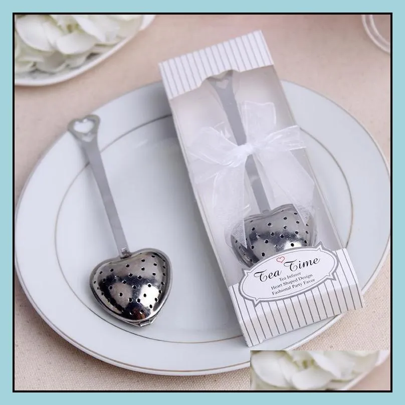 heartshaped tea leak wedding gifts for guests favors souvenirs boda strainers filter bags infuser kitchen accessories office