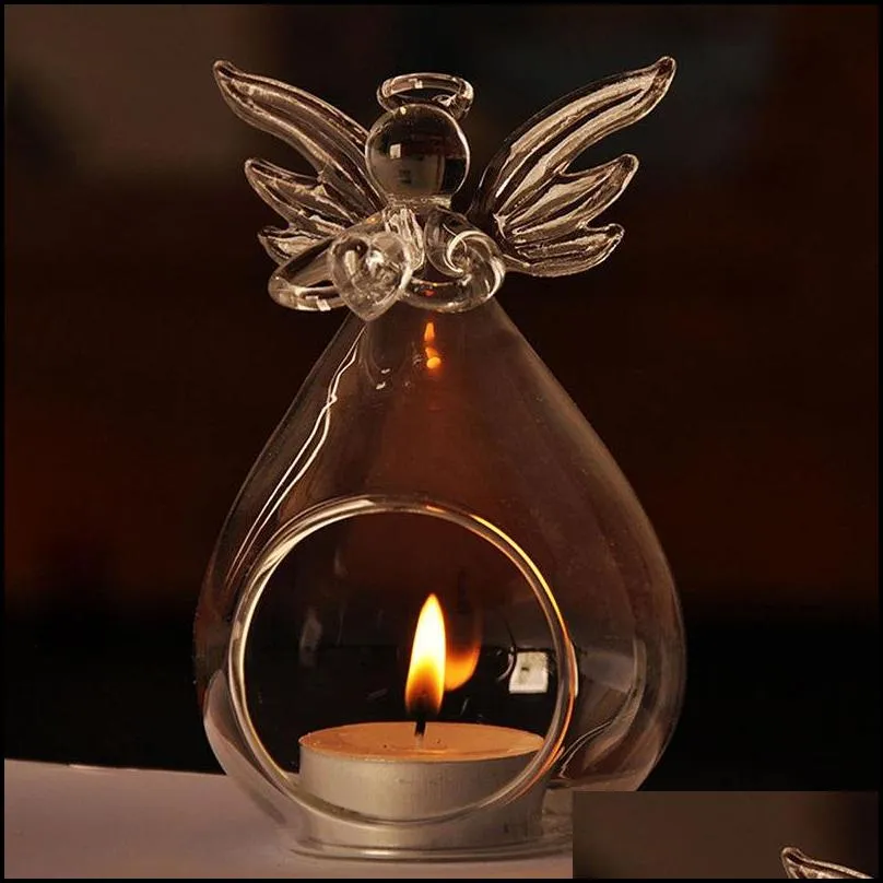 angel glass candlestick crystal hanging tea light candle holder home decor candlestick house home candle holders