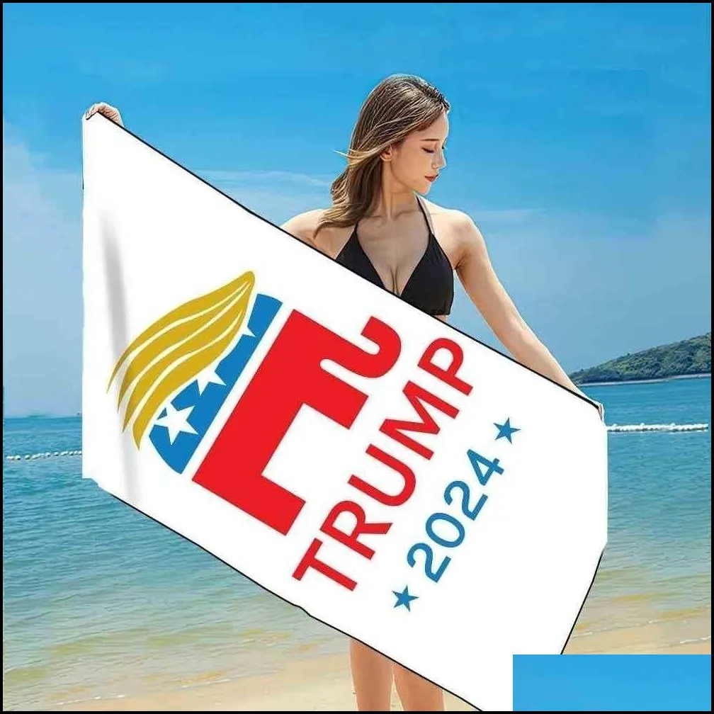 quick dry febric bath beach towels president trump towel us flag printing mat sand blankets for travel shower swimming gyq