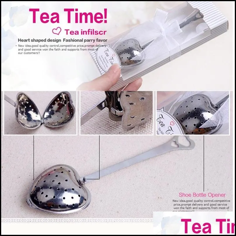 heartshaped tea leak wedding gifts for guests favors souvenirs boda strainers filter bags infuser kitchen accessories office