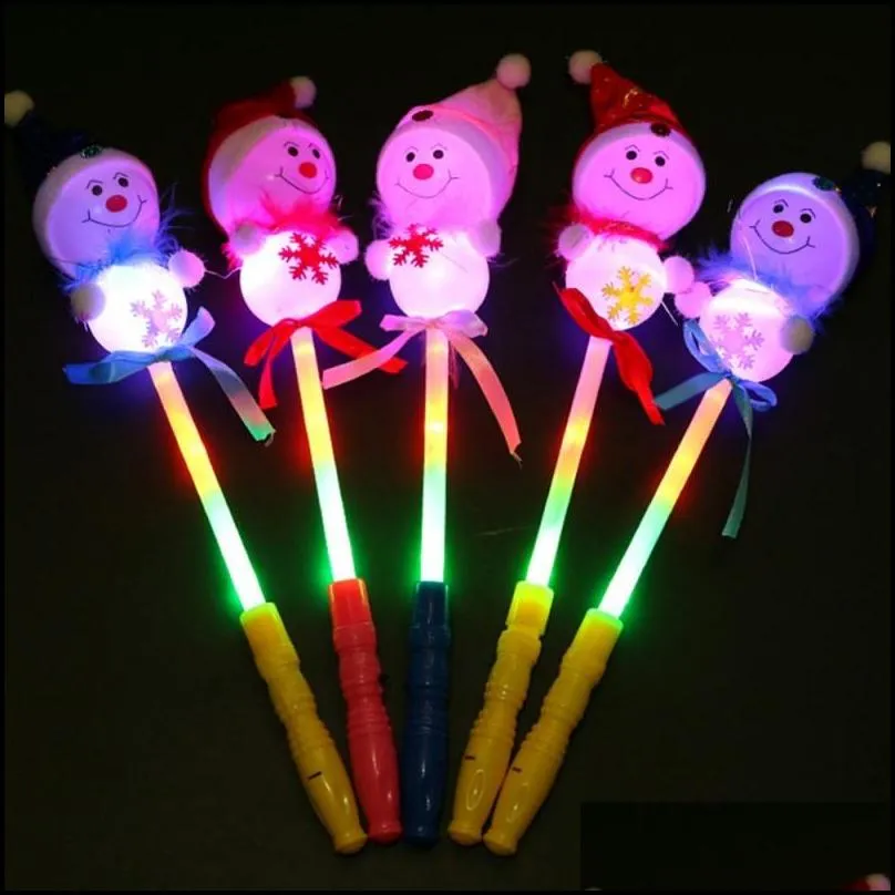 christmas led flashing sticks lightup toys kids christmas snowman decorative with glow stick baby new year gifts