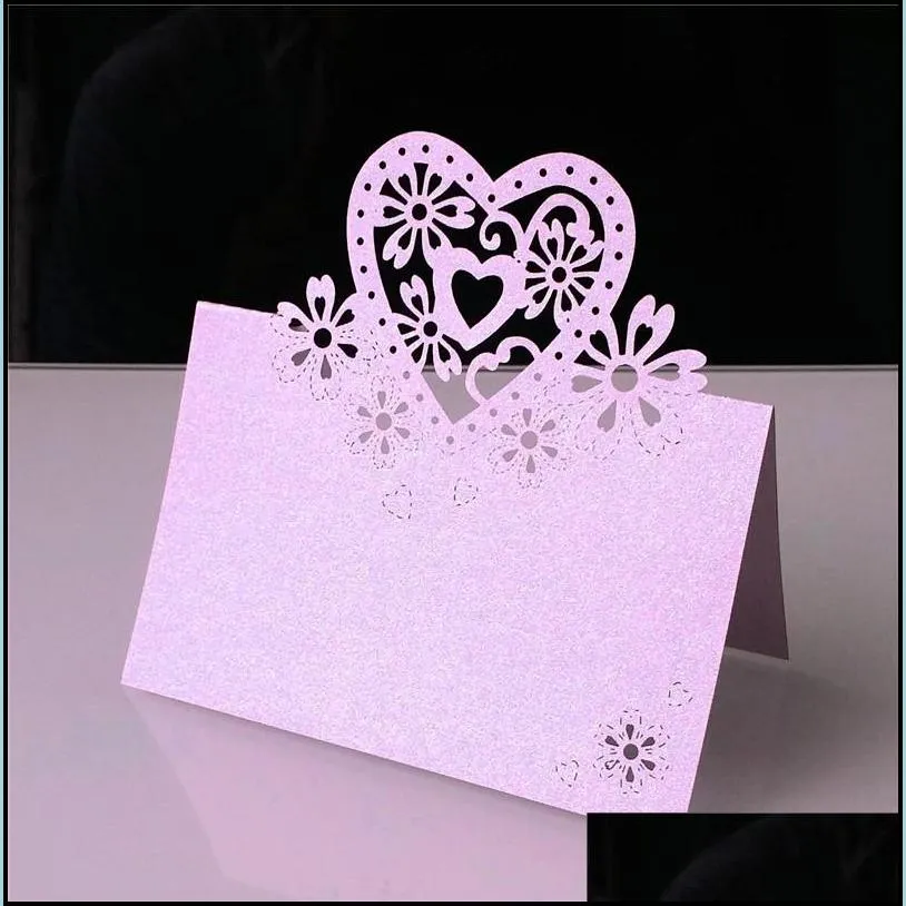 number name seat card heartshaped hollow wedding party reception table place cards