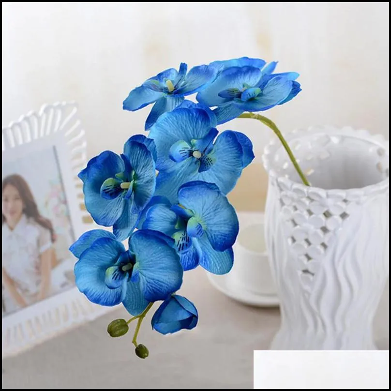 artificial butterfly orchid silk flower bouquet phalaenopsis wedding home decor fashion diy living room art decoration