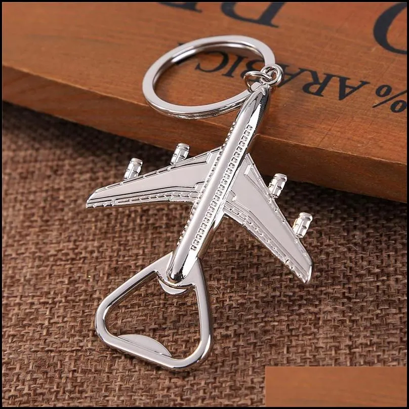 aircraft keychain beer opener airplane keychain beer bottle opener keyring birthday wedding party favors airplane keychain openers